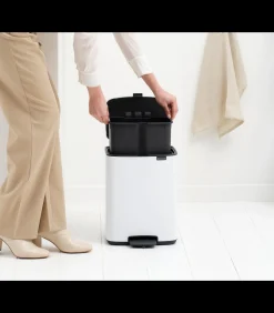 Outlet Bo Pedaalemmer, 12 liter, stil sluitend, kunststof binnenemmer - Manden En Bakken