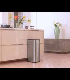 Hot Bo Touch Bin, 30 liter - Matt Steel Fingerprint Proof Manden En Bakken