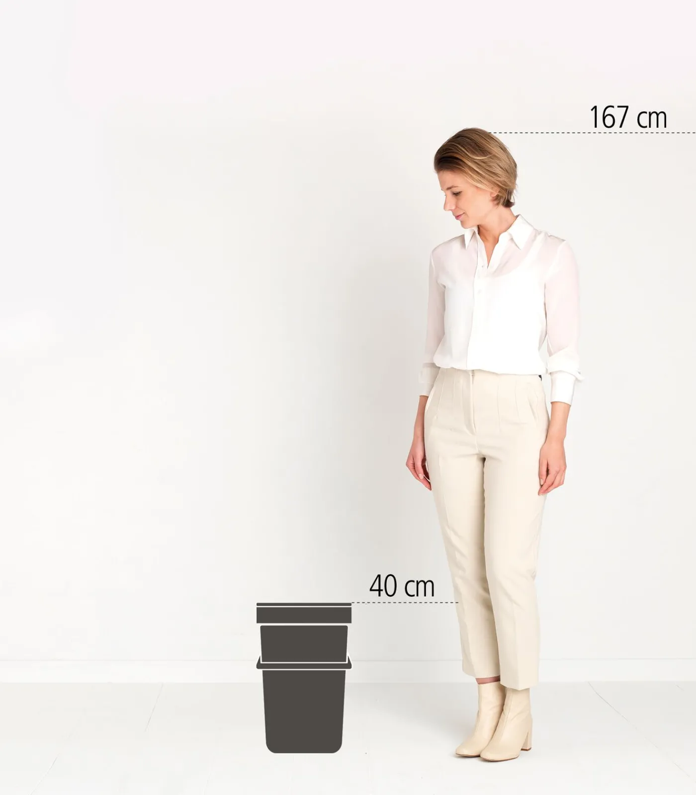 Outlet Sort & Go afvalemmer, 25 liter - Light Grey Manden En Bakken