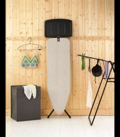 Clearance Strijkplank B, 124x38 cm, solide stoomunithouder - Denim Grey Wassen & Strijken