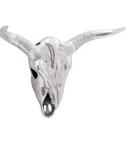 Bullschedel Zilver 49 x 10 x 36 cm Aluminium Decoratie