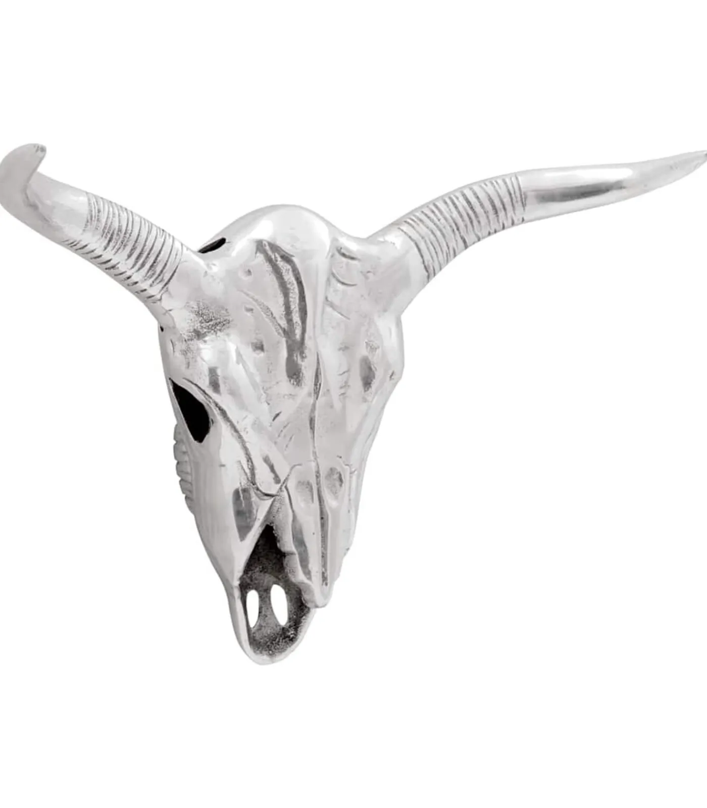 Bullschedel Zilver 49 x 10 x 36 cm Aluminium Decoratie