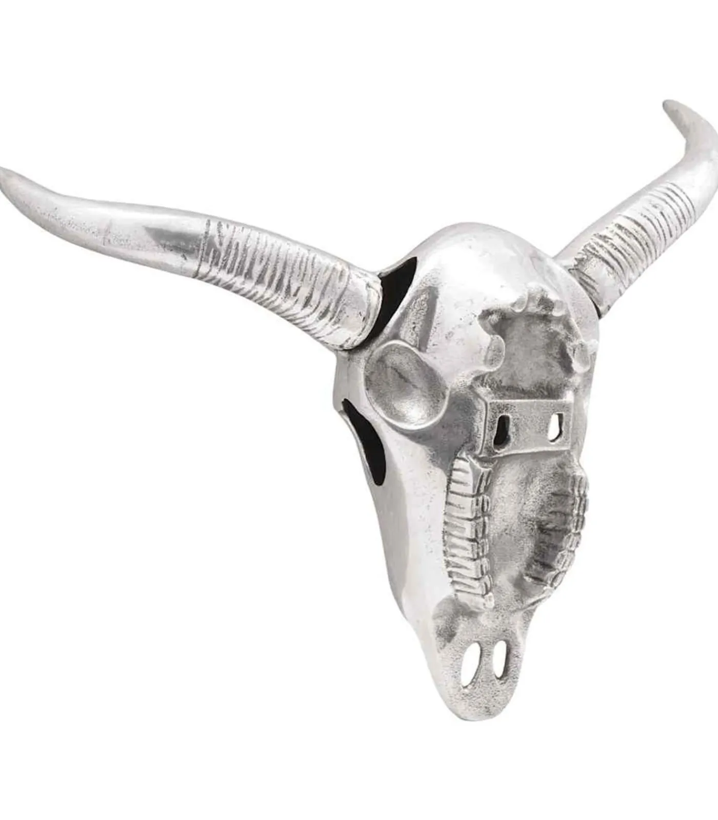 Bullschedel Zilver 49 x 10 x 36 cm Aluminium Decoratie