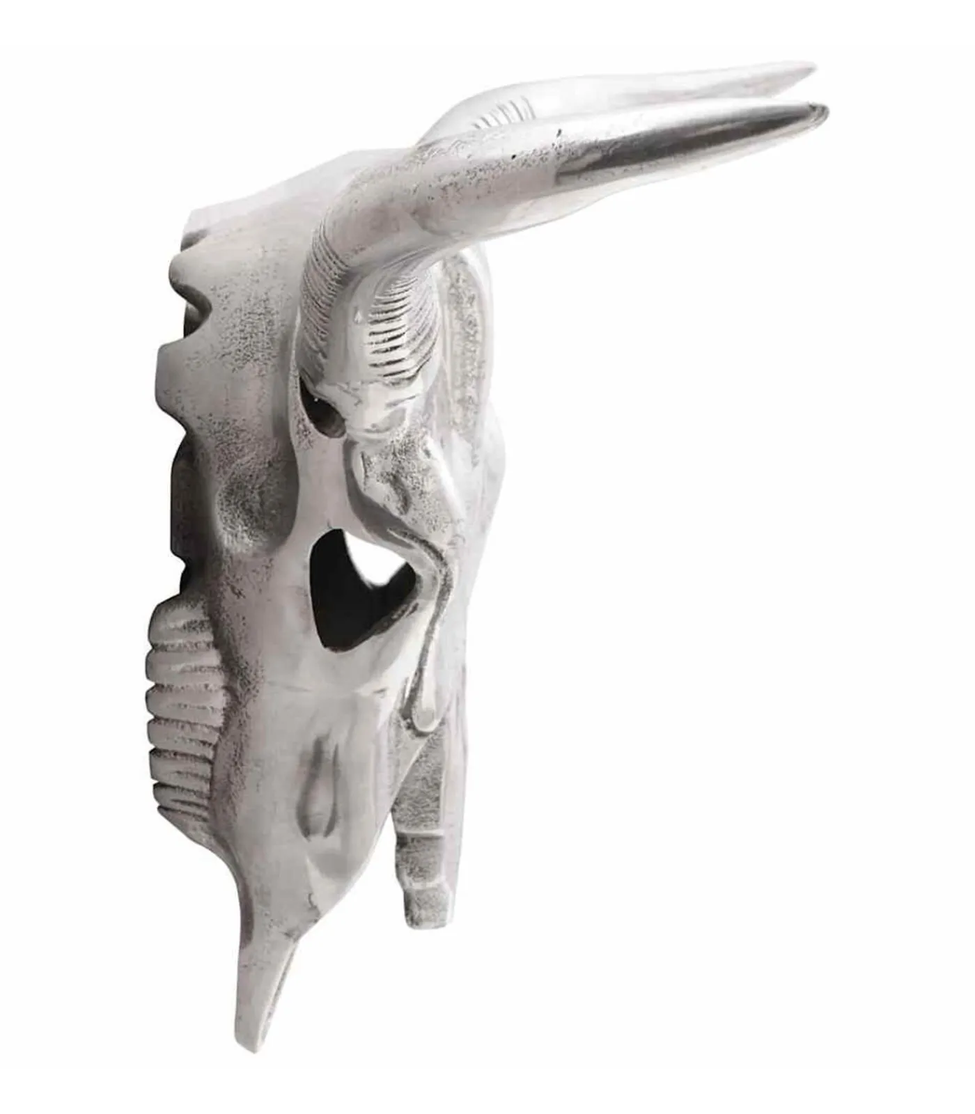 Bullschedel Zilver 49 x 10 x 36 cm Aluminium Decoratie