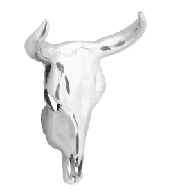 Bullschedel Zilver 34 x 13 x 53 cm Aluminium Decoratie