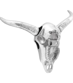 Bullschedel Zilver 34 x 13 x 53 cm Aluminium Decoratie