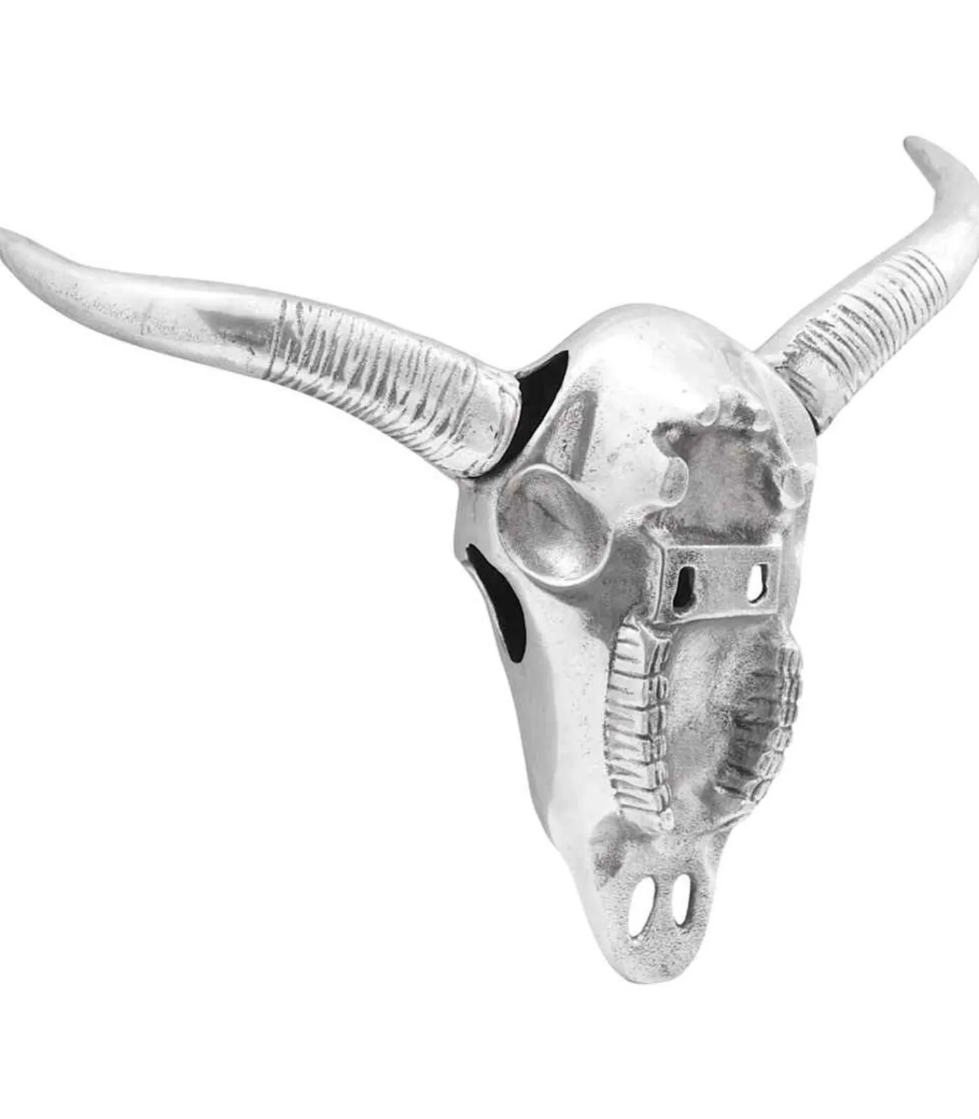 Bullschedel Zilver 34 x 13 x 53 cm Aluminium Decoratie