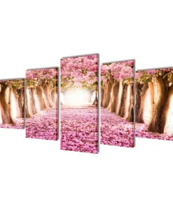 Online Canvas muurdruk print set kersenbloesem 200 x 100 cm Decoratie