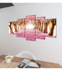 Online Canvas muurdruk print set kersenbloesem 200 x 100 cm Decoratie