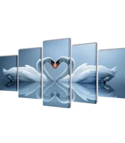 Sale Canvas muurdruk set Zwaan 100 x 50 cm Decoratie