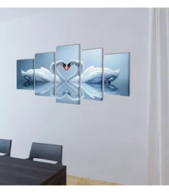 Sale Canvas muurdruk set Zwaan 100 x 50 cm Decoratie