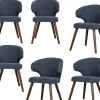 Sale Cape Eetkamerstoelen - Stof - Blauw - Set van 6 Stoelen