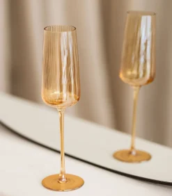 Discount Champagneglas 24cl amber Ray - set/4 Glazen & Karaffen