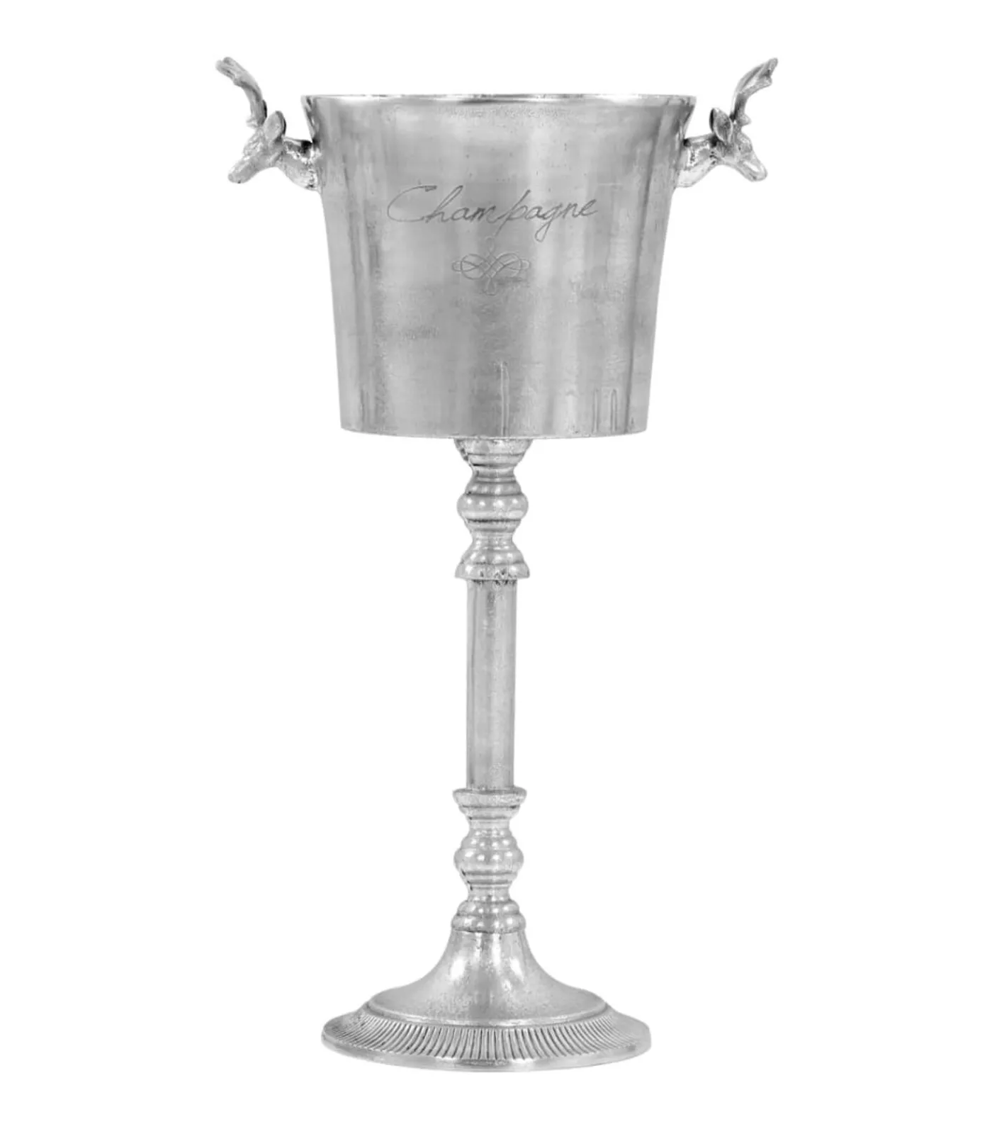 New Champagnekoeler 39x29x71 cm massief aluminium zilverkleurig Decoratie