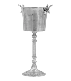 New Champagnekoeler 39x29x71 cm massief aluminium zilverkleurig Decoratie