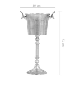 New Champagnekoeler 39x29x71 cm massief aluminium zilverkleurig Decoratie