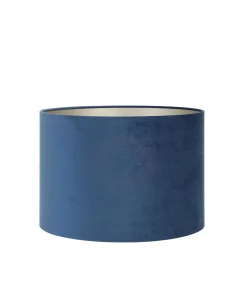 Outlet Cilinder Lampenkap Velours - Petrol Blue - Ø35x30cm Lampenkappen