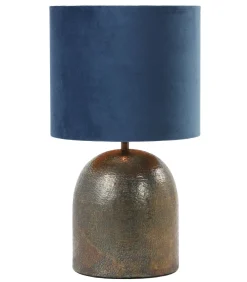 Outlet Cilinder Lampenkap Velours - Petrol Blue - Ø35x30cm Lampenkappen