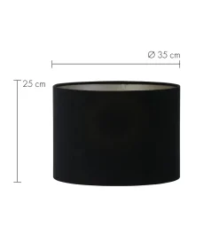 New Cilinder Lampenkap Velours - Zwart - Ø40x30cm Lampenkappen