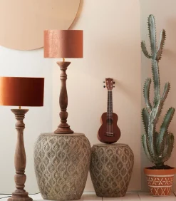 Cilinder Lampenkap Velours - Terra - Ø30x21cm Lampenkappen