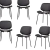 Online Classic Eetkamerstoelen - Hout - Zwart/Walnoot - Set van 6 Stoelen