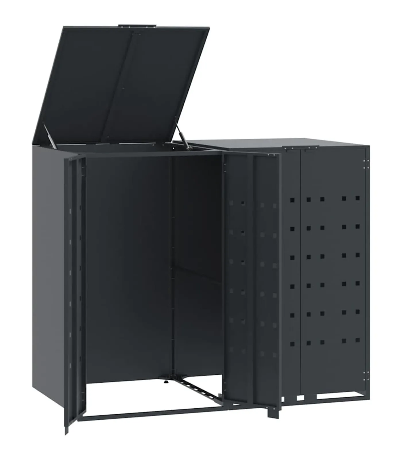New Containerberging 2 containers 138x79x117 cm staal antraciet Manden En Bakken