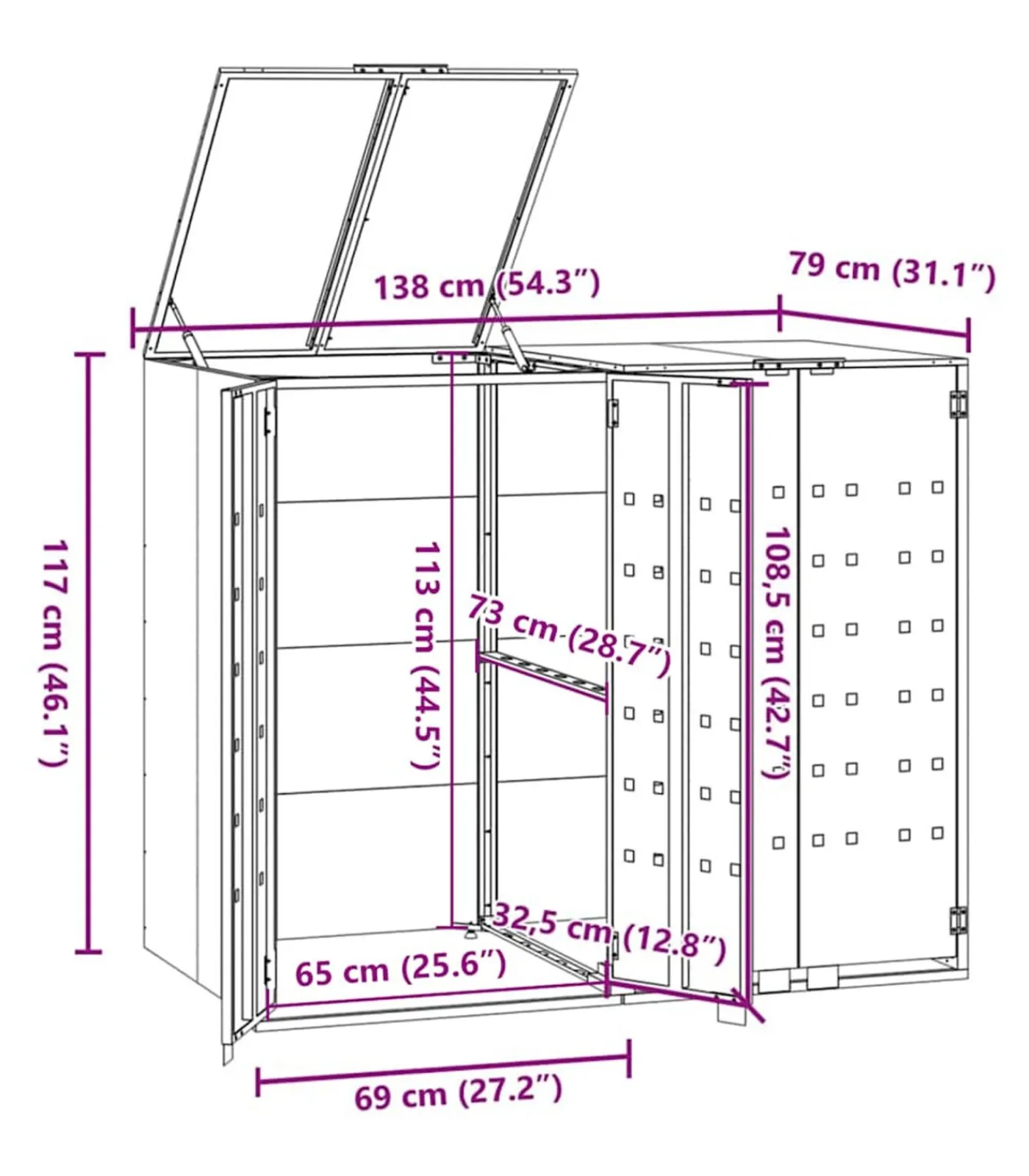 New Containerberging 2 containers 138x79x117 cm staal antraciet Manden En Bakken