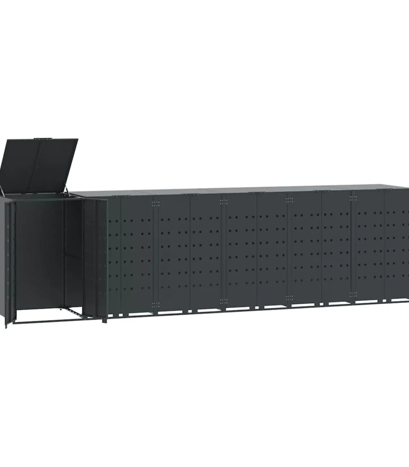 Containerberging 6 containers 414x79x117 cm staal antraciet Manden En Bakken