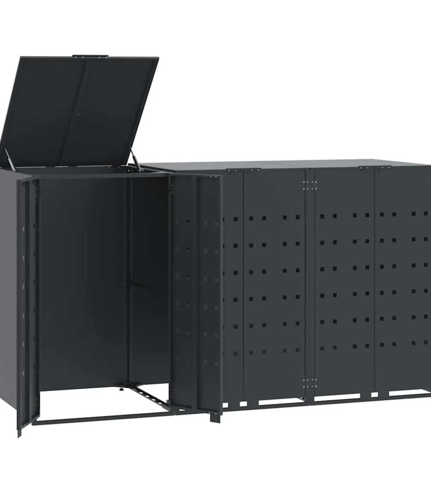 Online Containerberging 3 containers 207x79x117 cm staal antraciet Manden En Bakken