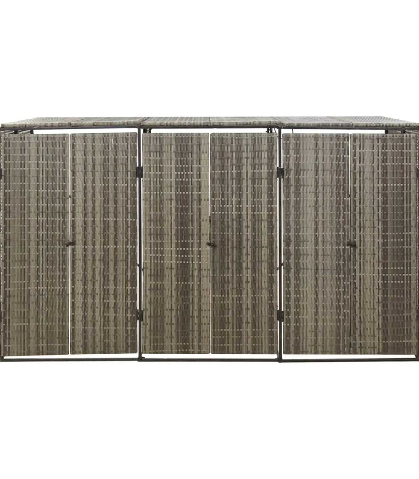 Containerberging driedubbel 207x80x117 cm poly rattan grijs Manden En Bakken