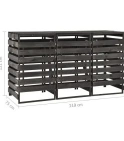 Discount Containerberging driedubbel 210x75x121 cm geverfd grenenhout Manden En Bakken