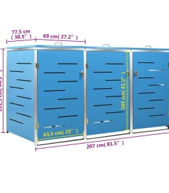 Hot Containerberging driedubbel 207x77,5x112,5 cm roestvrij staal Manden En Bakken