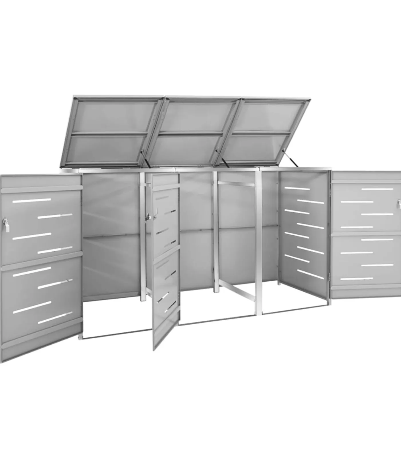 Containerberging driedubbel 207x77,5x112,5 cm roestvrij staal Manden En Bakken