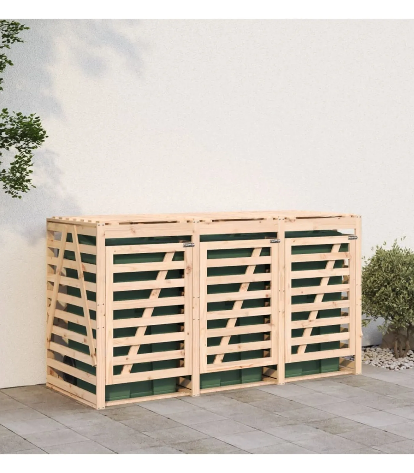 New Containerberging drievoudig massief grenenhout Manden En Bakken