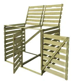 Clearance Containerberging dubbel 240 L geïmpregneerd hout Manden En Bakken