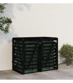 Containerberging dubbel massief grenenhout zwart Manden En Bakken
