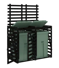 Containerberging dubbel massief grenenhout zwart Manden En Bakken