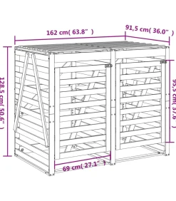 Containerberging dubbel massief grenenhout zwart Manden En Bakken