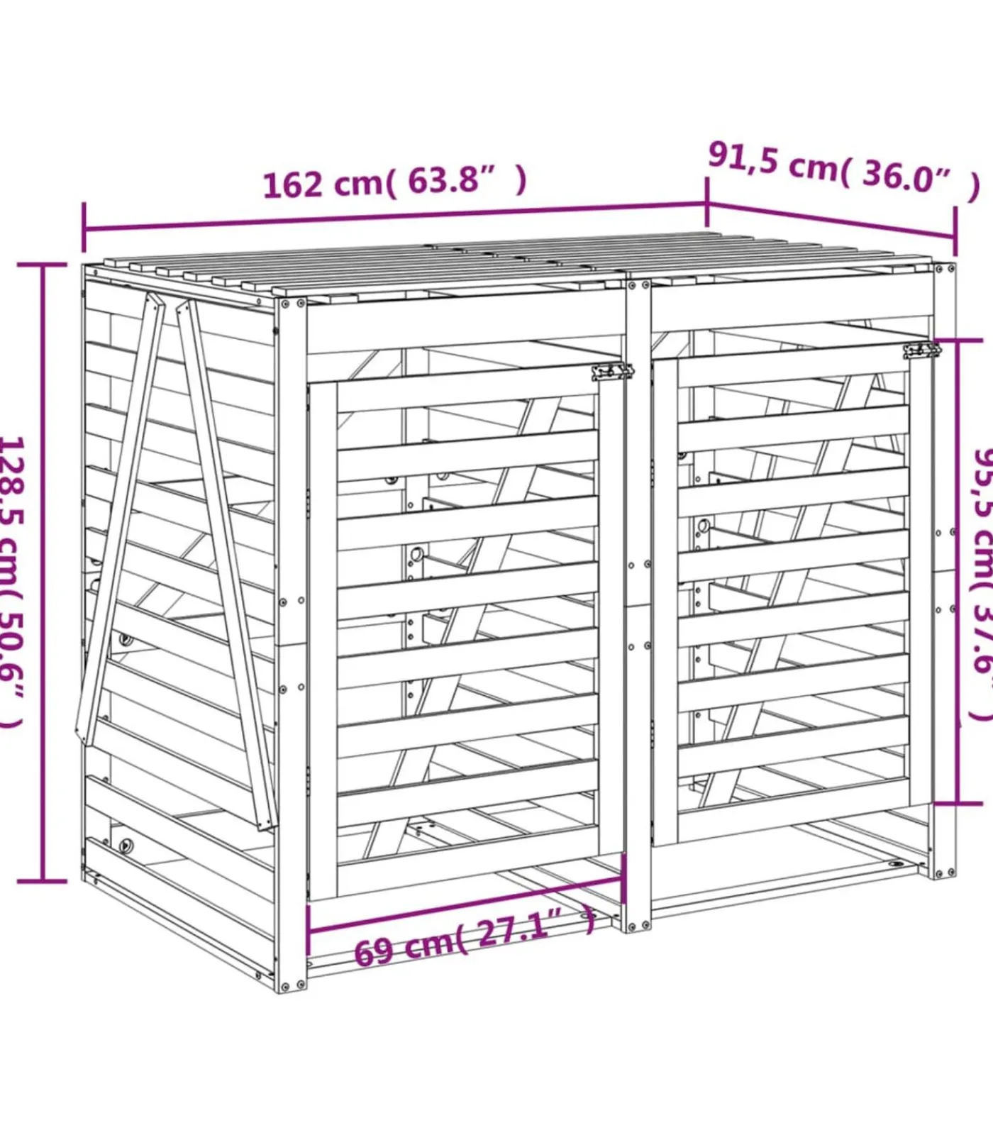Online Containerberging dubbel massief grenenhout Manden En Bakken