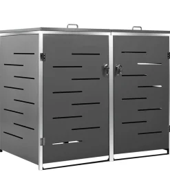 Discount Containerberging dubbel 138x77,5x112,5 cm roestvrij staal Manden En Bakken