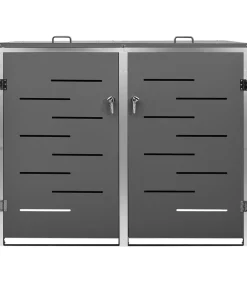 Discount Containerberging dubbel 138x77,5x112,5 cm roestvrij staal Manden En Bakken