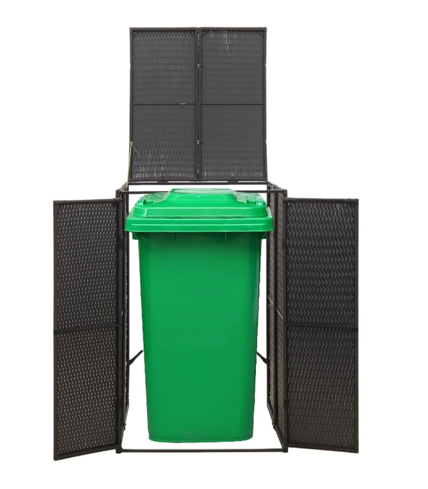 New Containerberging enkel 70x80x117 cm poly rattan zwart Manden En Bakken