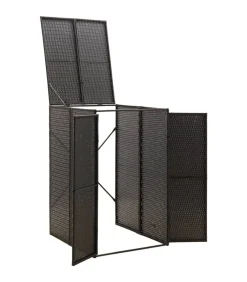 New Containerberging enkel 70x80x117 cm poly rattan zwart Manden En Bakken