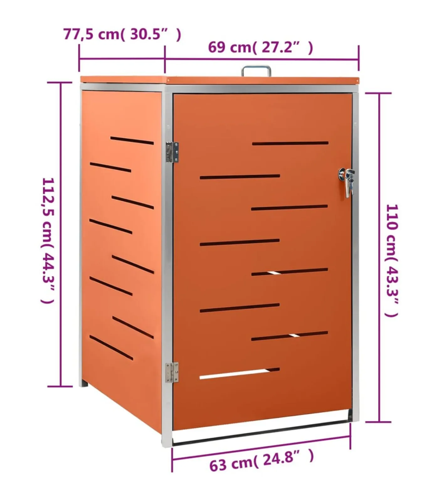 Hot Containerberging enkel 69x77,5x112,5 cm roestvrij staal Manden En Bakken