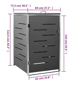 Best Containerberging enkel 69x77,5x112,5 cm roestvrij staal Manden En Bakken