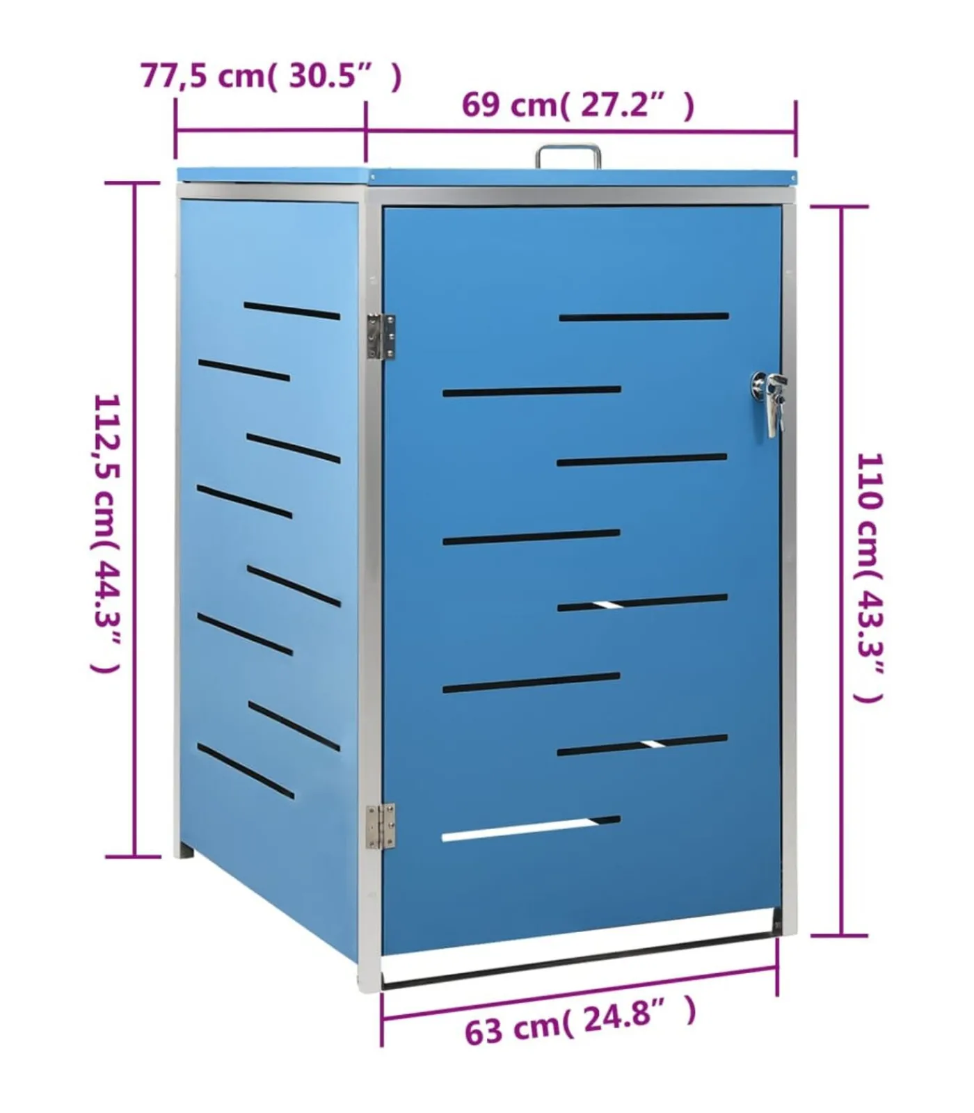 Clearance Containerberging enkel 69x77,5x112,5 cm roestvrij staal Manden En Bakken