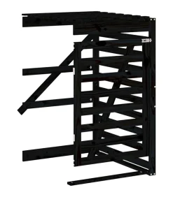 Sale Containerberging verlengstuk massief grenenhout zwart Manden En Bakken