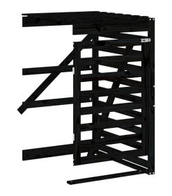 Sale Containerberging verlengstuk massief grenenhout zwart Manden En Bakken