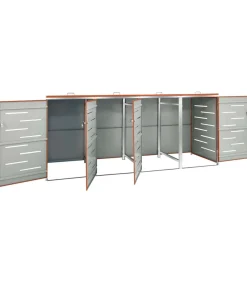 New Containerberging vierdubbel 276,5x77,5x112,5 cm roestvrij staal Manden En Bakken