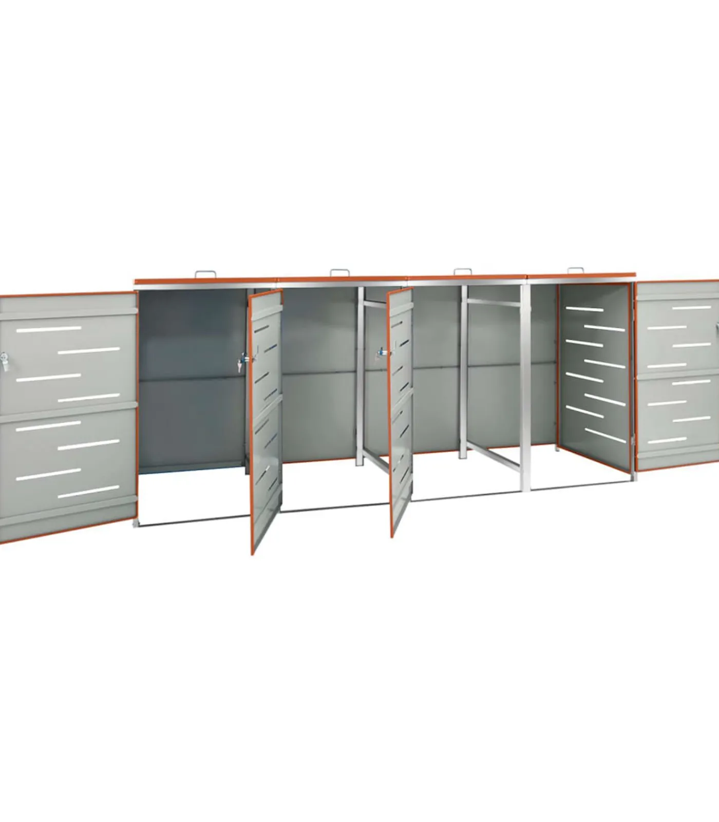 New Containerberging vierdubbel 276,5x77,5x112,5 cm roestvrij staal Manden En Bakken